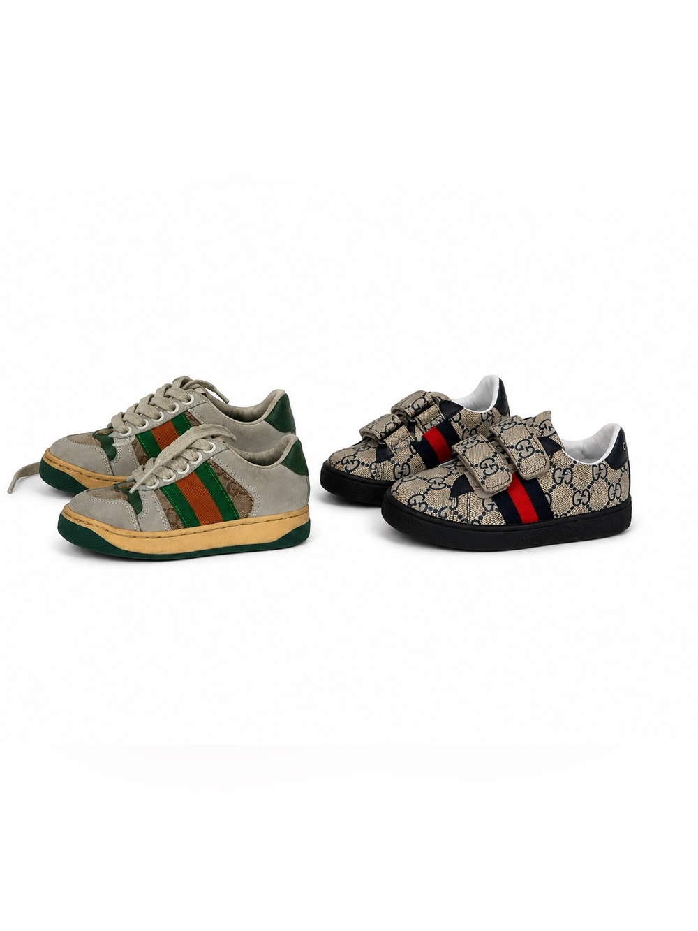 🔥🔥Gucci BUNDLE Kids Beige and Green Double Sneaker Pack